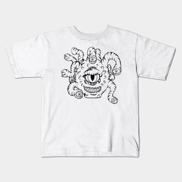 Beholder, black Kids T-Shirt by Karl_The_Faun